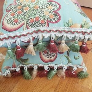 Pier 1 Floral Accent Pillows with Tassels